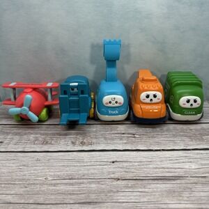 ALASOU Friction Truck, Garbage Truck, Forklift, Airplane & Crane Toy Lot of 5